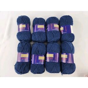 Vintage 8 skein BERELLA Sportspun Acrylic Fiber Yarn USA Gobelin Mix Blue Black